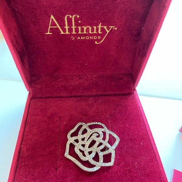 Affinity Diamond and Sterling Silver Pin Brooch 1/4 tw Diamonds from QVC - Picture 2 of 6